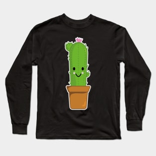 Cute cactus in a pot Long Sleeve T-Shirt